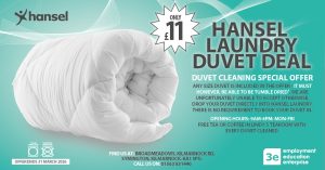 Duvet cleaning special offer at the Hansel Laundry
